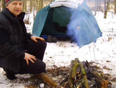 spływy kajakowe  - marcin-i-olaf-3-dniowy-zimowy-splyw-krutynia-z-noclegami-pod-namiotem-31-01-2007-03-02-20007