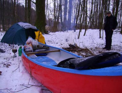 spływy kajakowe  - marcin-i-olaf-3-dniowy-zimowy-splyw-krutynia-z-noclegami-pod-namiotem-31-01-2007-03-02-20007