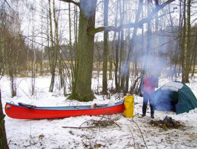 spływy kajakowe  - marcin-i-olaf-3-dniowy-zimowy-splyw-krutynia-z-noclegami-pod-namiotem-31-01-2007-03-02-20007